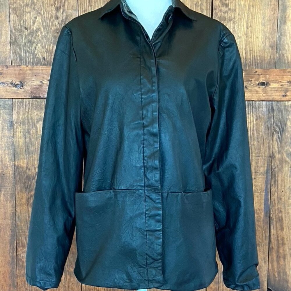 Vintage Brooks Women's Black Leather Moto Jacket Sz S